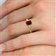 5 - Leona Bold 7x5 mm Emerald Cut Red Garnet Solitaire Rope Engagement Ring 