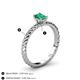 4 - Leona Bold 7x5 mm Emerald Cut Emerald Solitaire Rope Engagement Ring 