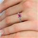 5 - Leona Bold 7x5 mm Emerald Cut Pink Tourmaline Solitaire Rope Engagement Ring 