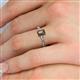 5 - Leona Bold 7x5 mm Emerald Cut Smoky Quartz Solitaire Rope Engagement Ring 