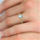 5 - Leona Bold 7x5 mm Emerald Cut Aquamarine Solitaire Rope Engagement Ring 