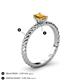4 - Leona Bold 7x5 mm Emerald Cut Citrine Solitaire Rope Engagement Ring 
