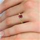 5 - Leona Bold 7x5 mm Emerald Cut Rhodolite Garnet Solitaire Rope Engagement Ring 