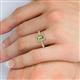 5 - Wanda Desire Emerald Cut 7x5 mm Peridot and Round Diamond Leaf Engraved Halo Engagement Ring 