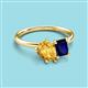 3 - Nadya Pear Shape Citrine & Emerald Shape Blue Sapphire 2 Stone Duo Ring 