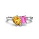 1 - Nadya Pear Shape Citrine & Emerald Shape Pink Sapphire 2 Stone Duo Ring 