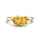 1 - Nadya Pear & Emerald Shape Citrine 2 Stone Duo Ring 