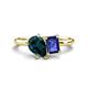 1 - Nadya Pear Shape London Blue Topaz & Emerald Shape Iolite 2 Stone Duo Ring 
