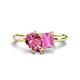 1 - Nadya Pear Shape Pink Tourmaline & Emerald Shape Pink Sapphire 2 Stone Duo Ring 