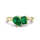 1 - Nadya Pear Shape Lab Created Emerald & Emerald Shape Emerald 2 Stone Duo Ring 