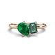 1 - Nadya Pear Shape Lab Created Emerald & Emerald Shape Lab Created Alexandrite 2 Stone Duo Ring 