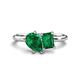 1 - Nadya Pear Shape Lab Created Emerald & Emerald Shape Emerald 2 Stone Duo Ring 