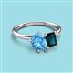 3 - Nadya Pear Shape Blue Topaz & Emerald Shape London Blue Topaz 2 Stone Duo Ring 