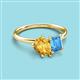 3 - Nadya Pear Shape Citrine & Emerald Shape Blue Topaz 2 Stone Duo Ring 