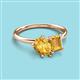 3 - Nadya Pear & Emerald Shape Citrine 2 Stone Duo Ring 