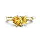 1 - Nadya Pear Shape Citrine & Emerald Shape Yellow Sapphire 2 Stone Duo Ring 