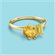 3 - Nadya Pear Shape Citrine & Emerald Shape Yellow Sapphire 2 Stone Duo Ring 