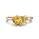 1 - Nadya Pear Shape Citrine & Emerald Shape Yellow Sapphire 2 Stone Duo Ring 