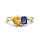 1 - Nadya Pear Shape Citrine & Emerald Shape Iolite 2 Stone Duo Ring 