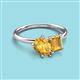 3 - Nadya Pear & Emerald Shape Citrine 2 Stone Duo Ring 