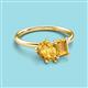 3 - Nadya Pear & Emerald Shape Citrine 2 Stone Duo Ring 