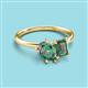 3 - Nadya Pear & Emerald Shape Lab Created Alexandrite 2 Stone Duo Ring 