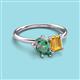 3 - Nadya Pear Shape Lab Created Alexandrite & Emerald Shape Citrine 2 Stone Duo Ring 