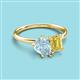 3 - Nadya Pear Shape Aquamarine & Emerald Shape Yellow Sapphire 2 Stone Duo Ring 