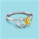 3 - Nadya Pear Shape Aquamarine & Emerald Shape Yellow Sapphire 2 Stone Duo Ring 