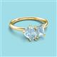 3 - Nadya Pear & Emerald Shape Aquamarine 2 Stone Duo Ring 