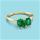 3 - Nadya Pear Shape Lab Created Emerald & Emerald Shape Emerald 2 Stone Duo Ring 