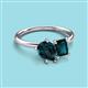 3 - Nadya Pear & Emerald Shape London Blue Topaz 2 Stone Duo Ring 