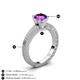 4 - Kaelan 6.50 mm Round Amethyst Solitaire Engagement Ring 