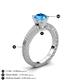 4 - Kaelan 6.50 mm Round Blue Topaz Solitaire Engagement Ring 