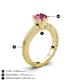 4 - Kaelan 6.50 mm Round Pink Tourmaline Solitaire Engagement Ring 