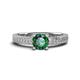 1 - Kaelan 6.50 mm Round Lab Created Alexandrite Solitaire Engagement Ring 