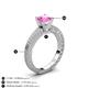 4 - Kaelan 6.00 mm Round Lab Created Pink Sapphire Solitaire Engagement Ring 