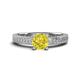 1 - Kaelan 6.00 mm Round Yellow Diamond Solitaire Engagement Ring 