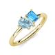 4 - Nadya Pear Shape Aquamarine & Emerald Shape Blue Topaz 2 Stone Duo Ring 