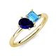 4 - Nadya Pear Shape Lab Created Blue Sapphire & Emerald Shape Blue Topaz 2 Stone Duo Ring 