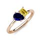 4 - Nadya Pear Shape Lab Created Blue Sapphire & Emerald Shape Yellow Sapphire 2 Stone Duo Ring 