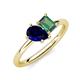 4 - Nadya Pear Shape Lab Created Blue Sapphire & Emerald Shape Lab Created Alexandrite 2 Stone Duo Ring 