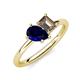 4 - Nadya Pear Shape Lab Created Blue Sapphire & Emerald Shape Smoky Quartz 2 Stone Duo Ring 