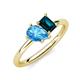 4 - Nadya Pear Shape Blue Topaz & Emerald Shape London Blue Topaz 2 Stone Duo Ring 