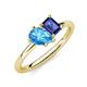 4 - Nadya Pear Shape Blue Topaz & Emerald Shape Iolite 2 Stone Duo Ring 