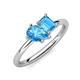 4 - Nadya Pear & Emerald Shape Blue Topaz 2 Stone Duo Ring 