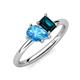 4 - Nadya Pear Shape Blue Topaz & Emerald Shape London Blue Topaz 2 Stone Duo Ring 