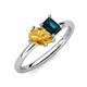 4 - Nadya Pear Shape Citrine & Emerald Shape London Blue Topaz 2 Stone Duo Ring 