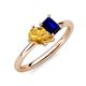 4 - Nadya Pear Shape Citrine & Emerald Shape Blue Sapphire 2 Stone Duo Ring 