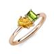 4 - Nadya Pear Shape Citrine & Emerald Shape Peridot 2 Stone Duo Ring 